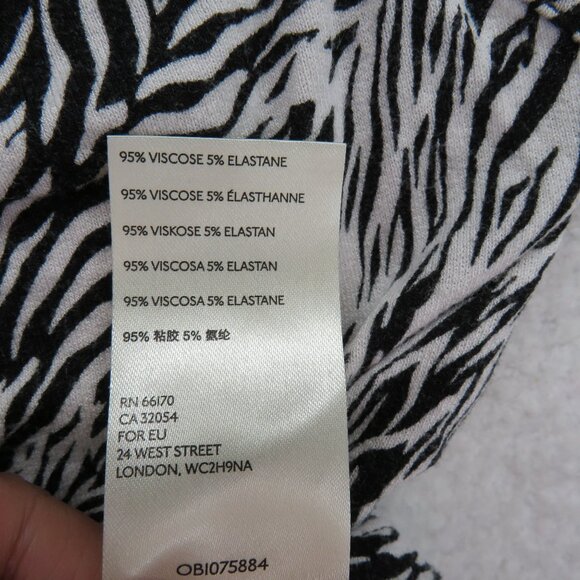 Free People Shirt Size XS Black White Zebra Print Ruched Collared Halter Top - Picture 7 of 9